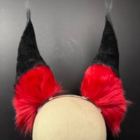 Image 2 of Red and Black Tall Pointy Ears - Radio Demon Ears