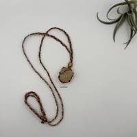 Image 1 of Macrame Necklace - Beaded Khaki/Rust