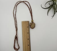 Image 2 of Macrame Necklace - Beaded Khaki/Rust