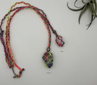 Image 1 of Macrame Necklace - Neon Rainbow