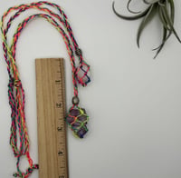 Image 2 of Macrame Necklace - Neon Rainbow