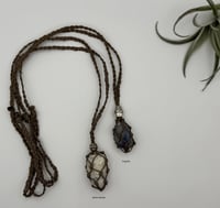 Image 1 of Macrame Necklace - Beaded Taupe