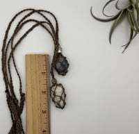 Image 2 of Macrame Necklace - Beaded Taupe