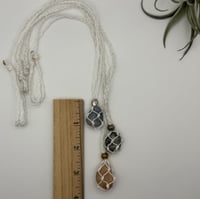 Image 2 of Macrame Necklace - Beaded White