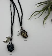 Image 1 of Macrame Crystal Necklace - Charmed Black