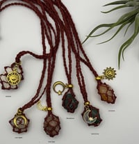Image 1 of Macrame Crystal Necklace - Charmed Rust