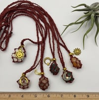 Image 2 of Macrame Crystal Necklace - Charmed Rust