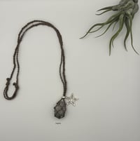 Image 1 of Macrame Crystal Necklace - Charmed Taupe