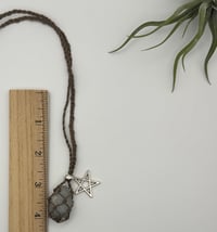 Image 2 of Macrame Crystal Necklace - Charmed Taupe