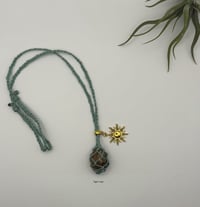 Image 1 of Macrame Crystal Necklace - Charmed Teal