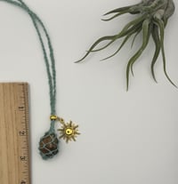 Image 2 of Macrame Crystal Necklace - Charmed Teal