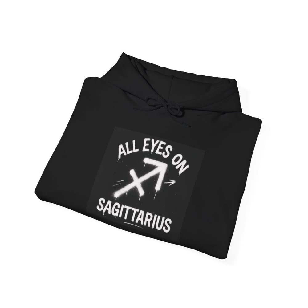 Image of Sagittarius Zodiac Hoodie — "All Eyes on Sagittarius" Astrological Hoodie