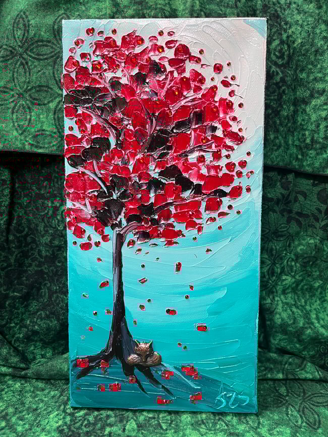 “Fox’s Splendid Nap” - 6”x12” oil on canvas, ready to ship TODAY!