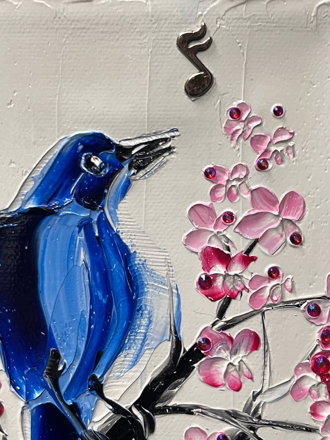 “Singing in the Sakura” - 6”x12” oil on canvas, ready to ship TODAY!