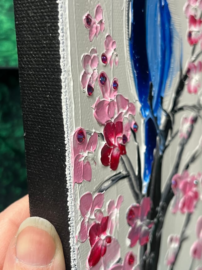 “Singing in the Sakura” - 6”x12” oil on canvas, ready to ship TODAY!