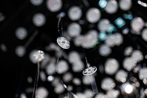 Image of "Kind, gentle snow" silver earrings with rock crystals · 瑞雪 ·