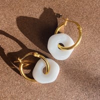 White Glass Earrings