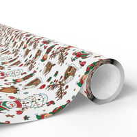 Image 2 of Holiday Gingerbread & Snowman Wrapping Paper Roll — Festive Christmas Gift Wrap