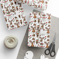 Image 3 of Holiday Gingerbread & Snowman Wrapping Paper Roll — Festive Christmas Gift Wrap