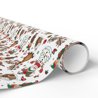 Image 5 of Holiday Gingerbread & Snowman Wrapping Paper Roll — Festive Christmas Gift Wrap