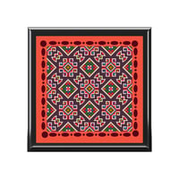 Image 1 of Jewelry Box - Red Geometric Mosaic Keepsake Box