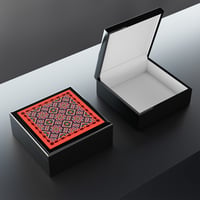 Image 3 of Jewelry Box - Red Geometric Mosaic Keepsake Box