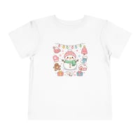 Image 1 of Toddler Tee — Cute Kawaii Snowman Christmas Holiday Shirt