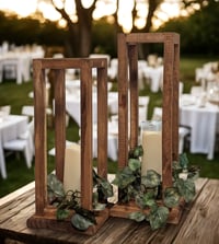 Image 4 of Handcrafted Wood Candle Lantern: Rustic Farmhouse Wedding Centerpiece