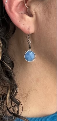 Image 2 of Denim Quartz Silver-Plated Earrings