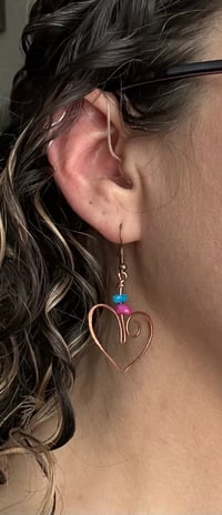 Image 1 of Copper Heart Earrings