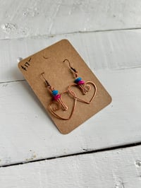 Image 2 of Copper Heart Earrings