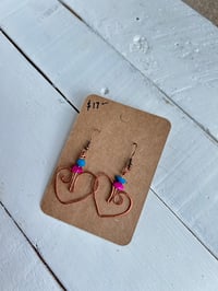 Image 3 of Copper Heart Earrings