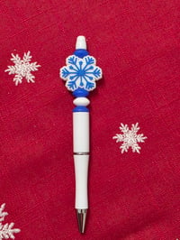 White & blue Snowflake ❄️pen 