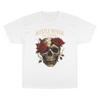 Image 1 of Hustle Never Sleeps Skull T-Shirt — 'Built from Pressure, Paid in Silence' Graphic Tee