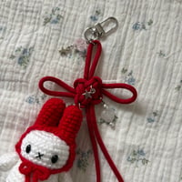 Image 3 of PREORDER Red Goodluck Bunny Keychain
