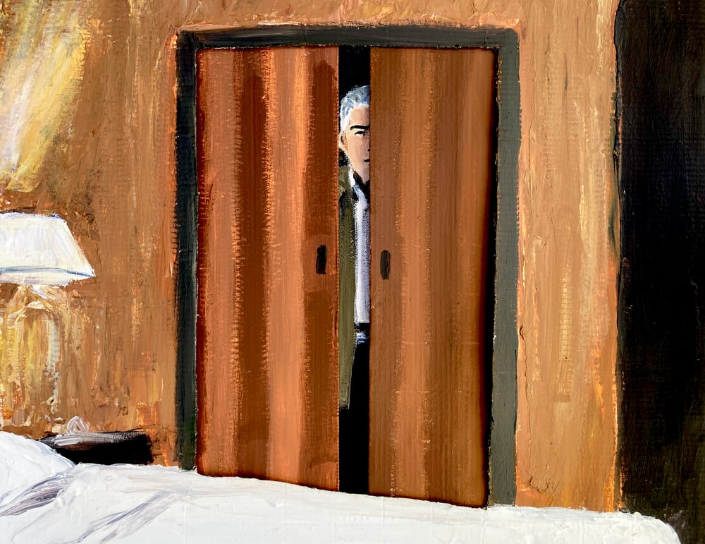 Image of Phil whacks Vito (original painting)