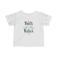 Image 1 of Infant Tee — "Paws Relax" Cute Paw Print Baby Shirt