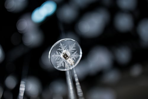 Image of "The purer ether shines" silver ring with rock crystal · PURIOR AETHER FULSIT ·