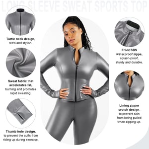 Silver Film Long Sleeve Thumb Hole Sports Top