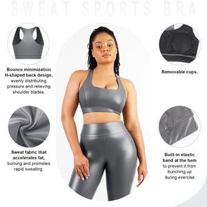 Ultra Elasticity Silver Film Sport Bra with Removable cups
