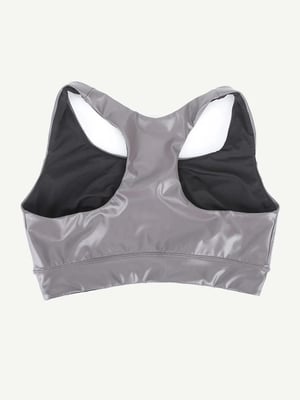 Ultra Elasticity Silver Film Sport Bra with Removable cups