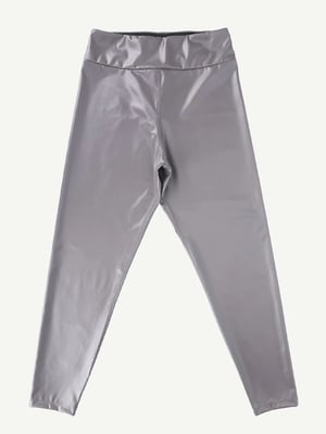 Mid-Waist Silver Sauna Yoga Sports Pants