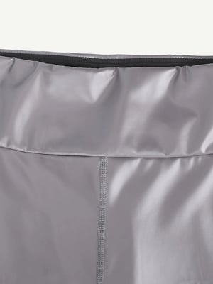 Mid-Waist Silver Sauna Yoga Sports Pants