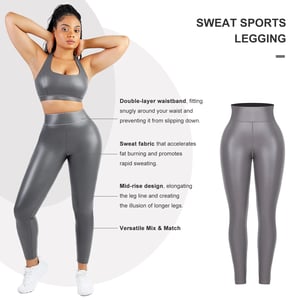 Mid-Waist Silver Sauna Yoga Sports Pants