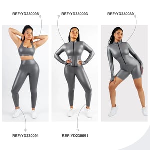 Mid-Waist Silver Sauna Yoga Sports Pants