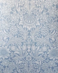 1980s Vintage Morris & Co Wallpaper Rolls - Sunflower Dusky Blue Traditional - (Set of 2 or 3 Rolls) – detail view 4
