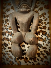 Image 3 of Tiki vintage in cornice con sfondo leopardato