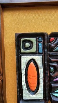 Image 2 of Scultura in legno di cedro con intagli misti Tiki moderno ispirata agli anni 70