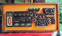 Image 5 of Scultura in legno di cedro con intagli misti Tiki moderno ispirata agli anni 70