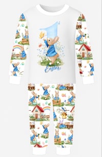 Image 1 of Easter rabbit printed pyjamas 